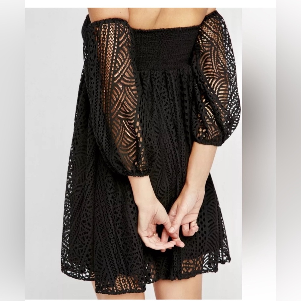 Free People Black Lace Mini Dress - Picture 3 of 3